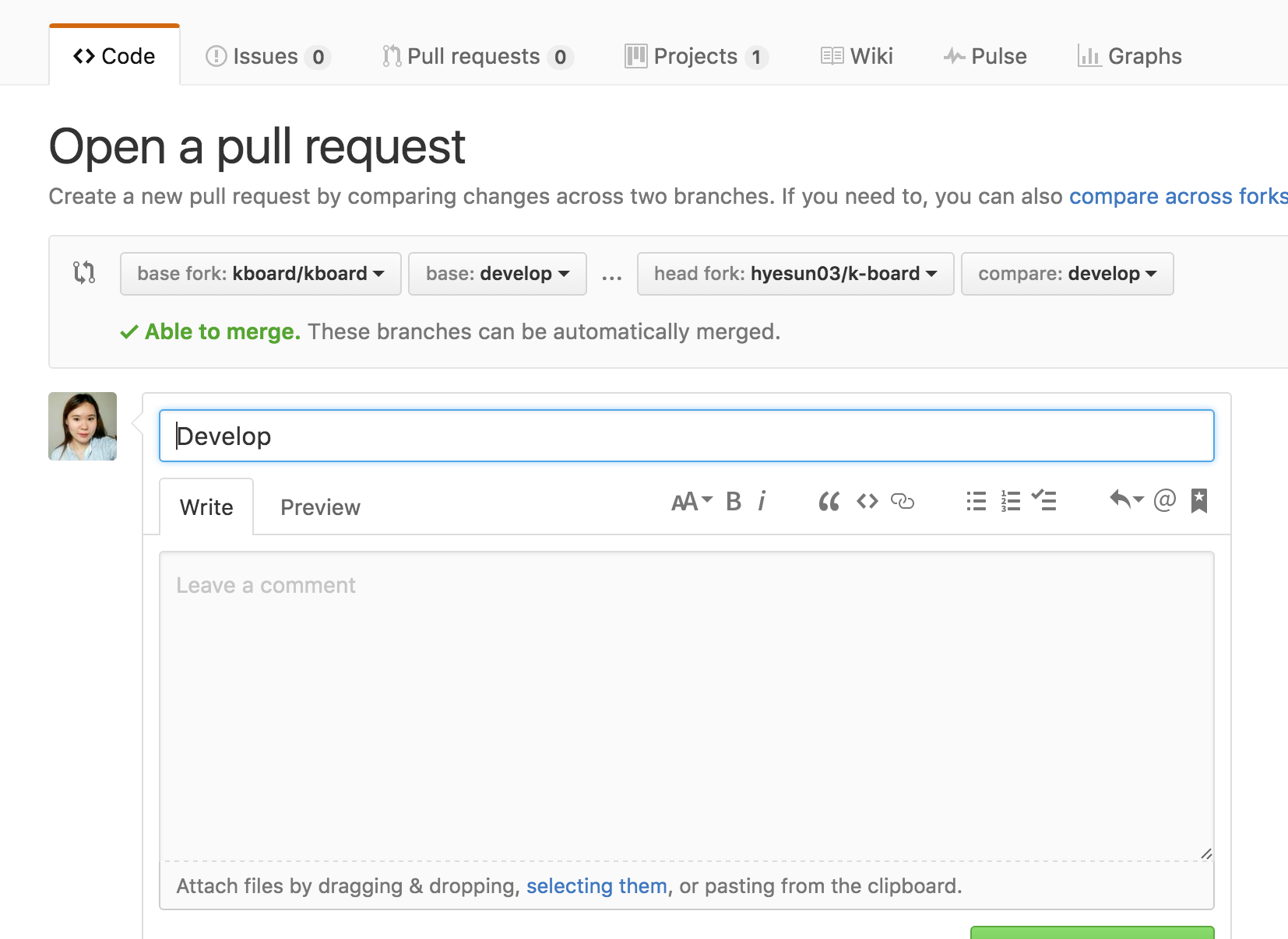 open a pull request